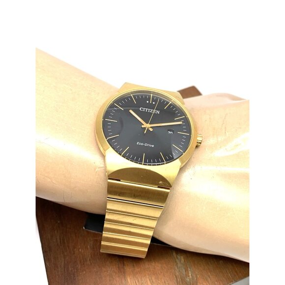 Citizen Men's Watch BM7582-56E Eco Drive Black Dial Gold Stainless Steel 40mm - Picture 6 of 15